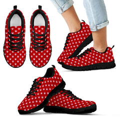 RED & WHITE PAW DESIGN SHOES BY FIREFITS