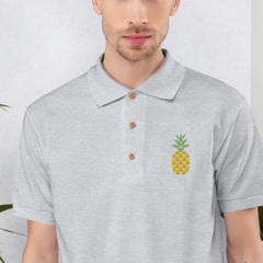 Pineapple Embroidered Polo Shirt