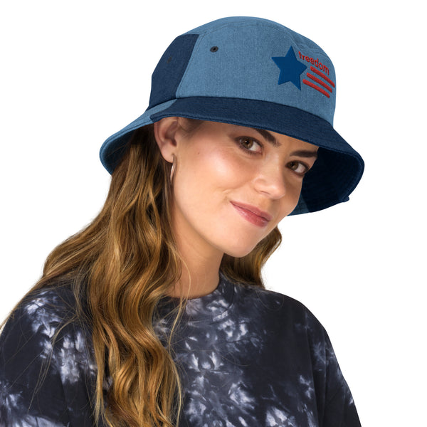 FreeDom Denim bucket hat