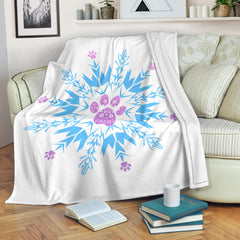 Paw Snowflake Blanket White