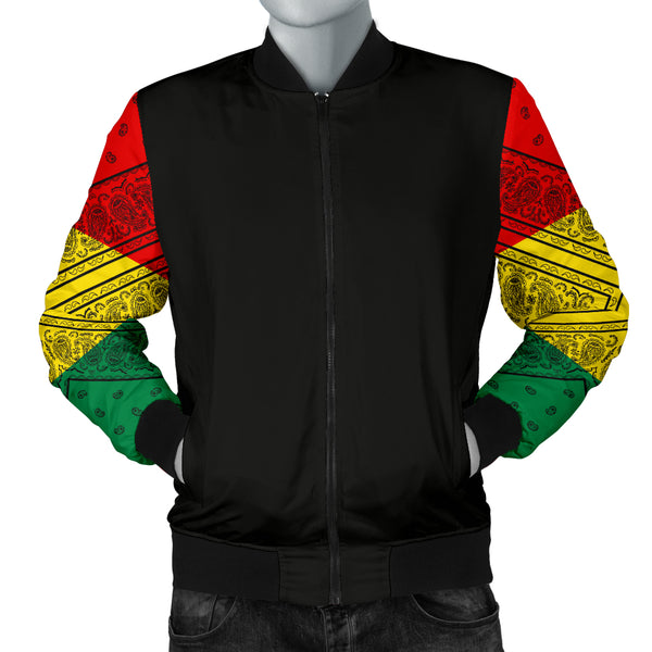 Men's Rasta Bandana Sleeved Bomber Jacket