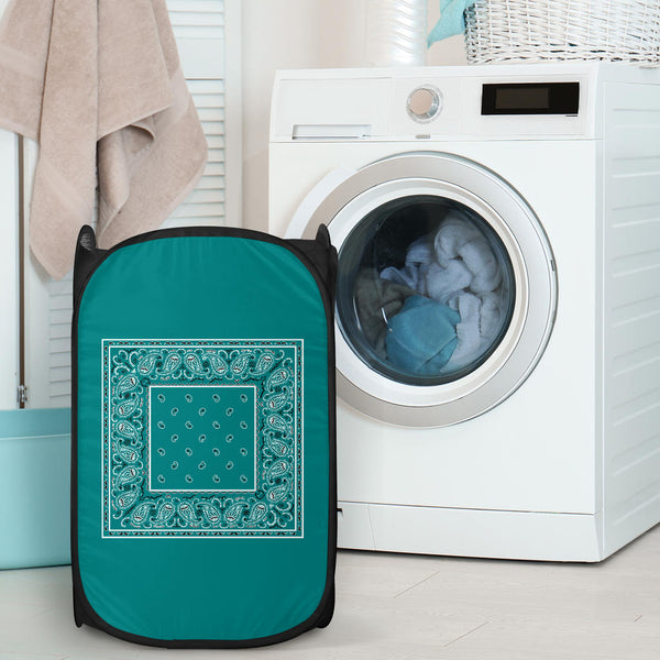 Teal Bandana Laundry Basket