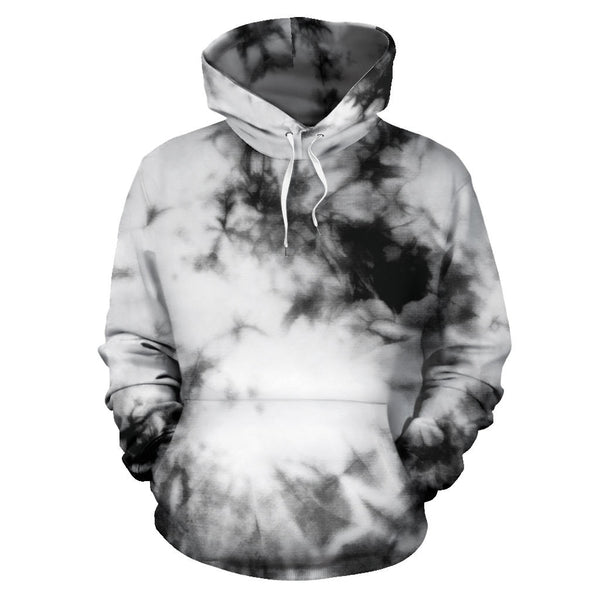 Black and White Tie Dye Pullover Hoodies
