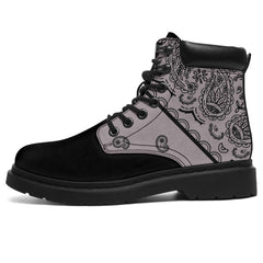Classic Gray Bandana Black Out All Season Boots