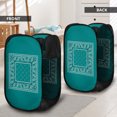 Teal Bandana Laundry Basket