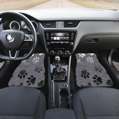 Silver bones and paws cute Car Floor Mat