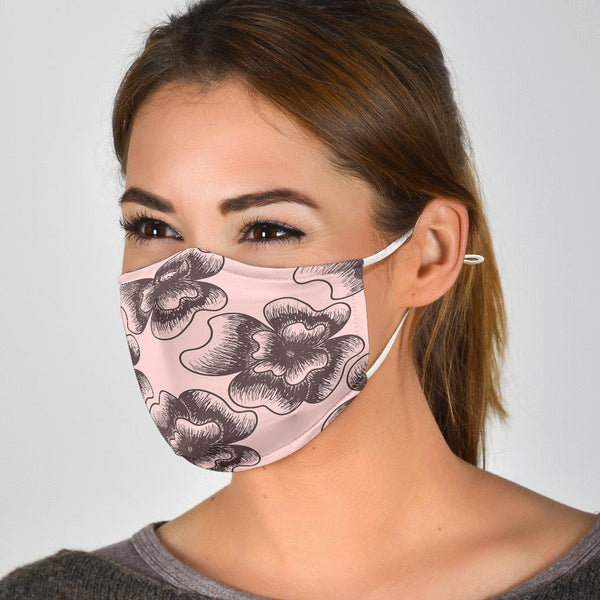 Brown Floral Mask