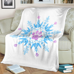 Paw Snowflake Blanket White
