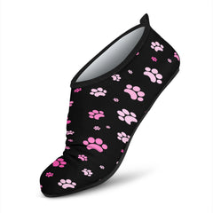 Pink Paw Print Beach Shoes