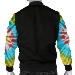 Men's Tie Dye Swirl Bandana Sleeved Bomber Jacket