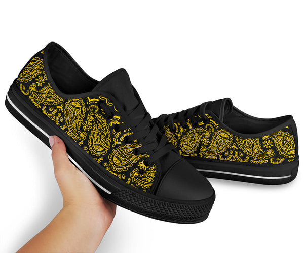 Black Gold Bandana Low Top Sneakers