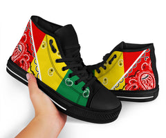 No Box Rasta Bandana High Top Sneakers