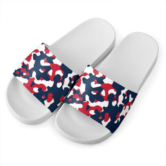 Red and Navy Camo Slide Sandals