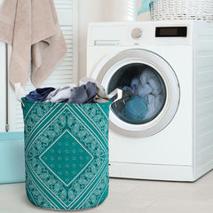 Teal Bandana Laundry Hamper