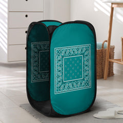 Teal Bandana Laundry Basket