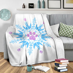 Paw Snowflake Blanket White