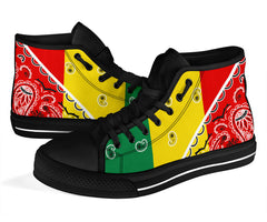 No Box Rasta Bandana High Top Sneakers
