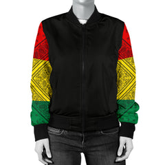 Women's Rasta Bandana Sleeved Bomber Jacket
