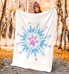 Paw Snowflake Blanket White