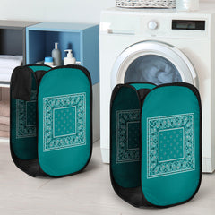 Teal Bandana Laundry Basket