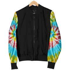 Men's Tie Dye Swirl Bandana Sleeved Bomber Jacket