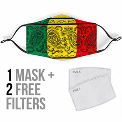 Edge Rasta with Black Bandana Face Mask
