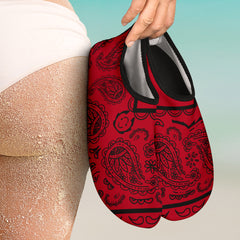 Red and Black Bandana Boat Shoes