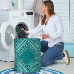 Teal Bandana Laundry Hamper