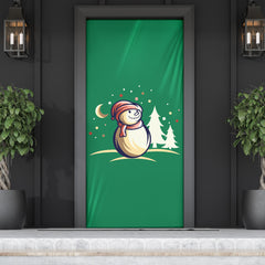 Frosty Snowman #1 Green - Christmas Door Sock