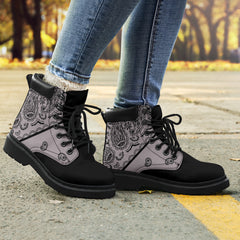 Classic Gray Bandana Black Out All Season Boots