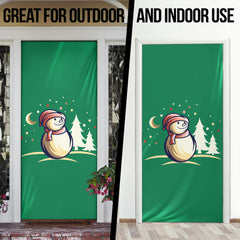 Frosty Snowman #1 Green - Christmas Door Sock