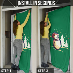 Frosty Snowman #1 Green - Christmas Door Sock