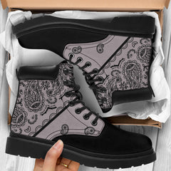 Classic Gray Bandana Black Out All Season Boots
