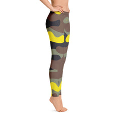 Yellow & Grey Camo Leggings