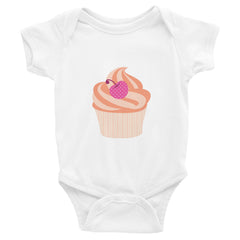 Cup Cake With Cherry Infant Bodysuit