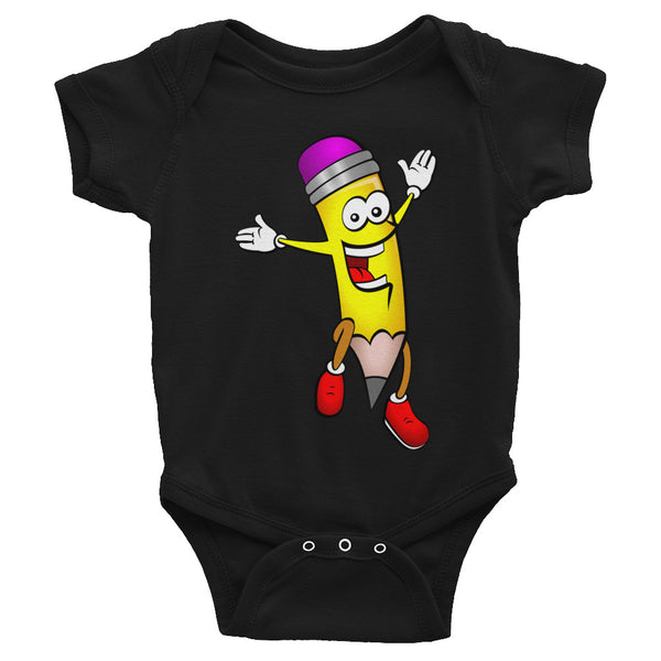 Pencil Happy Jumping School Infant Bodysuit