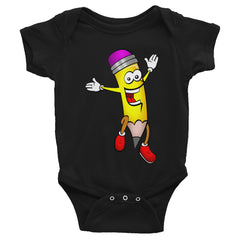 Pencil Happy Jumping School Infant Bodysuit
