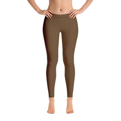 Dark Brown Plain Leggings