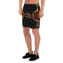 Colorful Argentine Boa Men's Athletic Long Shorts