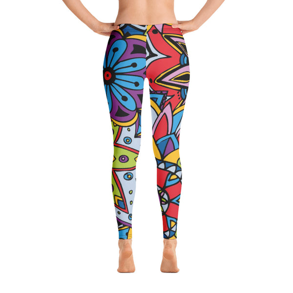 Colorful floral design Leggings