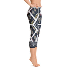Colorful Ethnic Design Capri Leggings