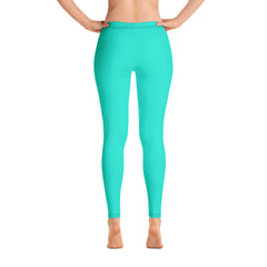 Turquoise Plain Leggings