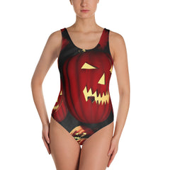 Zig Zag Mouths Halloween Design Swimsuit