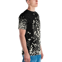 White & Black Triangle All Over Men's T-shirt