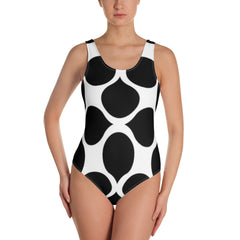 Black Leaf Design Swimsuit
