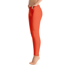 Orange Plain Leggings