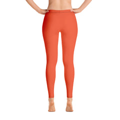 Orange Plain Leggings