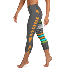 Rainbow Lines Yoga Capri Leggings