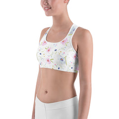 Tiny Floral Pattern Women’s All-Over-Print Sport Bra