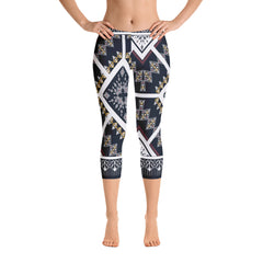 Colorful Ethnic Design Capri Leggings